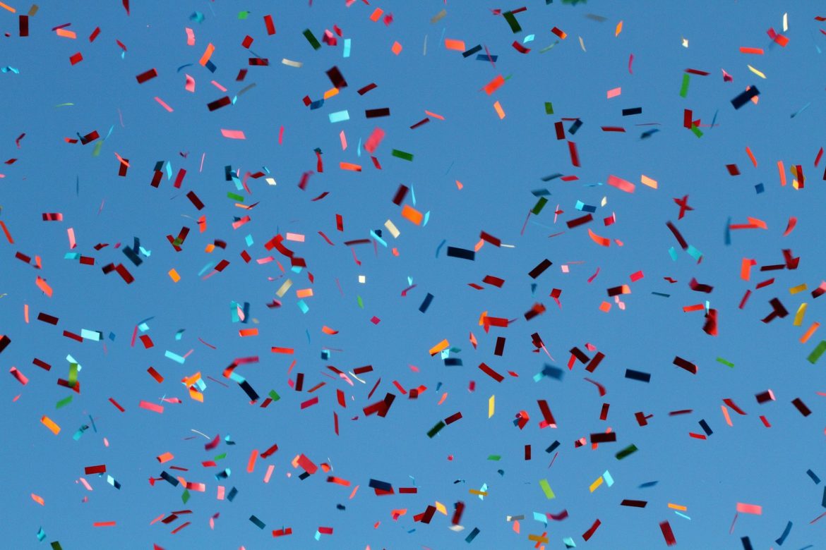 fête, confettis
