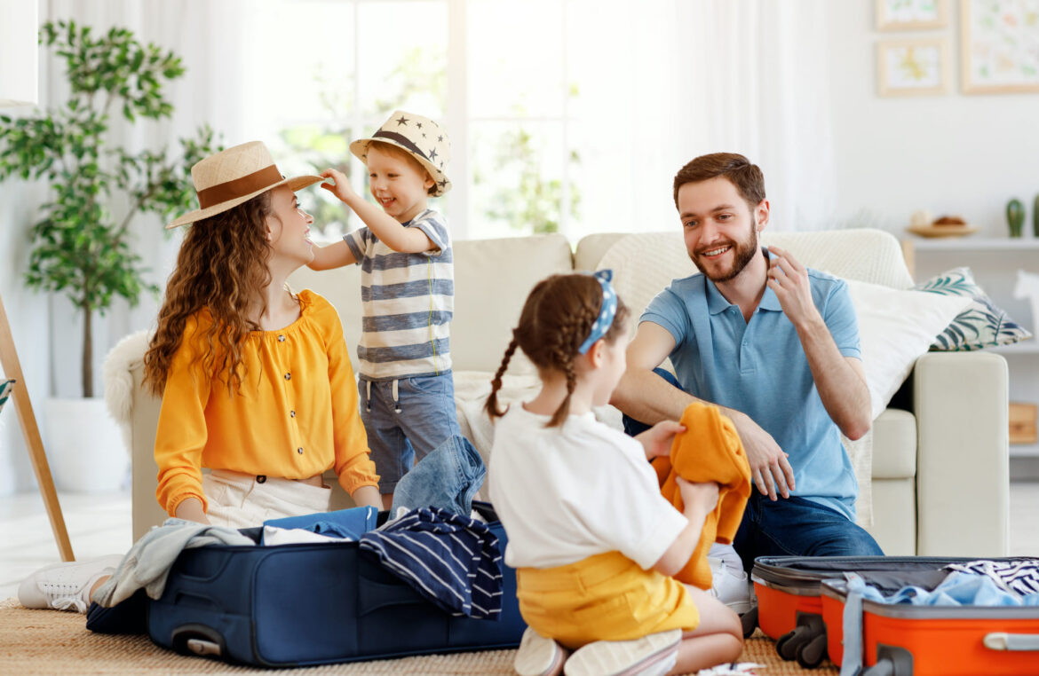 partie en vacances avec des enfants