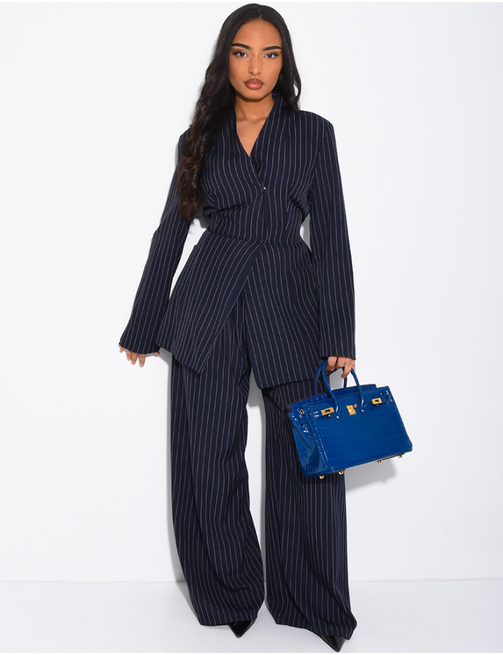 Vêtements tendance à prix doux pour parents et ados : pourquoi Jeans Industry est l’adresse futée des familles 6 ensemble raye blazer col montant ajuste dans le dos et pantalon coupe droite